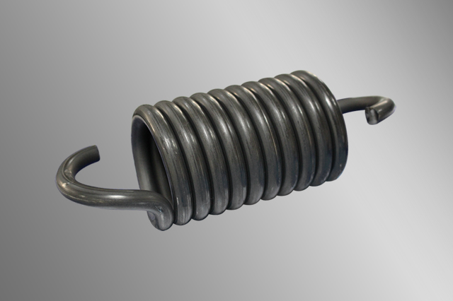 工業用拉伸彈簧與掛鉤結構特寫